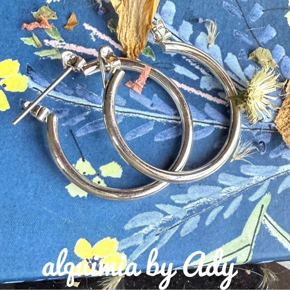 Alquimia Silver Hoop Earrings - Picture 1 of 3
